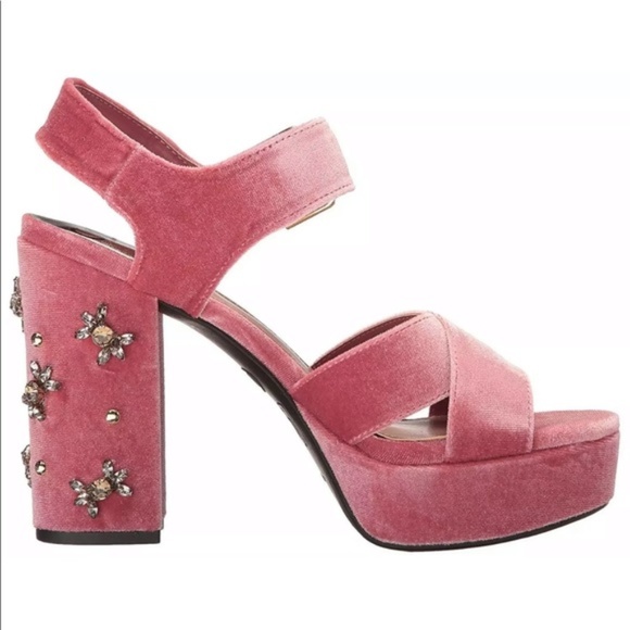 sam edelman pink velvet heels